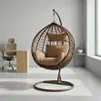 Brand New Hanging Hammock Chair - Brown Fabric - 1