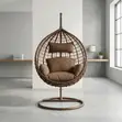 Brand New Hanging Hammock Chair - Brown Fabric - 3