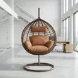 Brand New Hanging Hammock Chair - Brown Fabric - 4