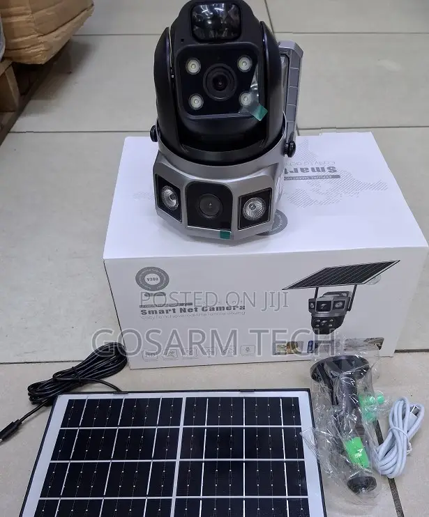 Kamera ya CCTV ya V380 4G Solar Dual Lens PTZ - 1