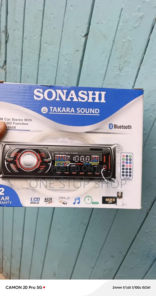Single Din Car Stereo with Bluetooth - 1