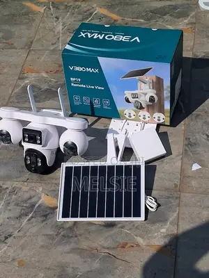 Kamera ya CCTV ya V380 yenye Lensi 4 za Solar za Nje - Mwonekano wa 360°
