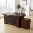 Executive Mahogany L-Shaped Office Desk (1600mm) - 1
