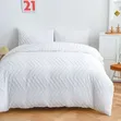 White Tufted Cotton Duvet Cover Set - 2