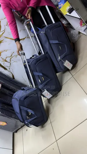 3-in-1 Navy Blue Trolley Bags Set