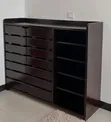 Dark Walnut Shoerack with Drawers - 1