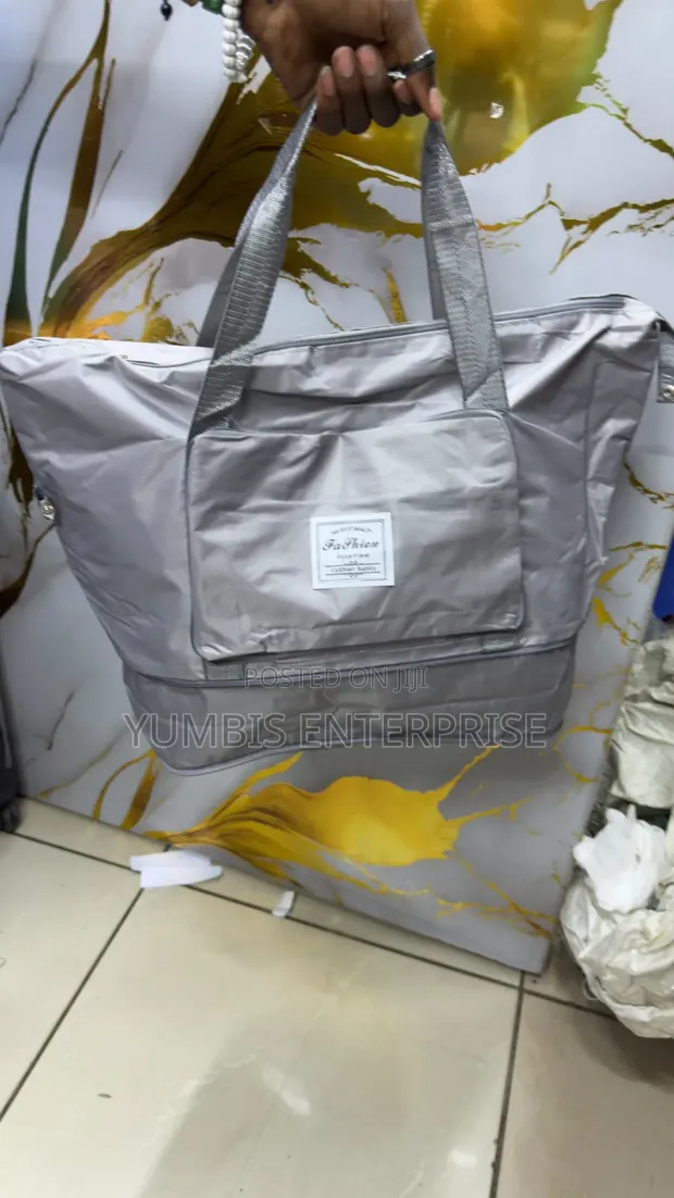 Grey Expandable Foldable Travel Bags - 1