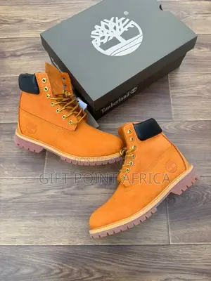 Classic Orange Premium Leather Lace-Up Boots