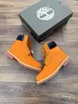Classic Orange Premium Leather Lace-Up Boots - 2