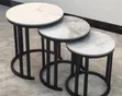 Brand New 3-in-1 White Nesting Marble Table - 2