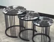 3-in-1 Nesting Table with Glass Effect - 2