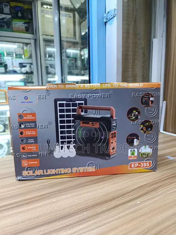 EP-395 Solar System with 3 Bulbs, Radio, BT Speaker - 1