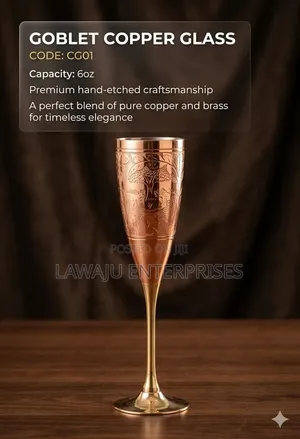 Brass & Copper Goblet Glass - 6oz