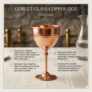 Copper & Brass Goblet Glass - 12oz