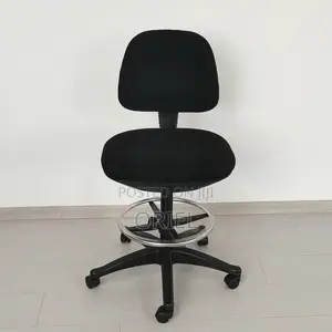 Office Swivel Chair: Armless Ergonomic Fabric Chair