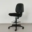Office Swivel Chair: Armless Ergonomic Fabric Chair - 2