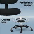 Office Swivel Chair: Armless Ergonomic Fabric Chair - 3