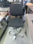 Office Swivel Chair: Armless Ergonomic Fabric Chair - 4