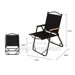 Foldable Outdoor Chair with Wood Armrest