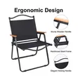 Foldable Outdoor Chair with Wood Armrest - 2
