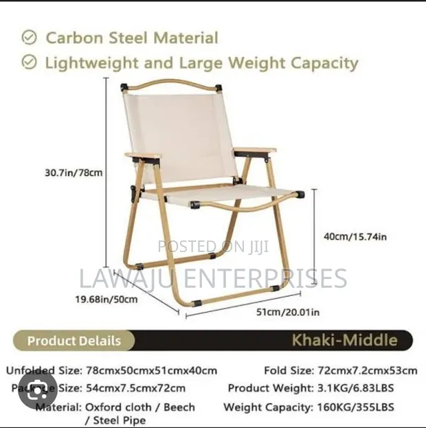 Foldable Outdoor Lounge Chair with Wood Armrests - 1