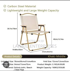 Foldable Outdoor Lounge Chair with Wood Armrests