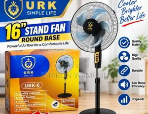 New 16" URK Round Base Stand Fan