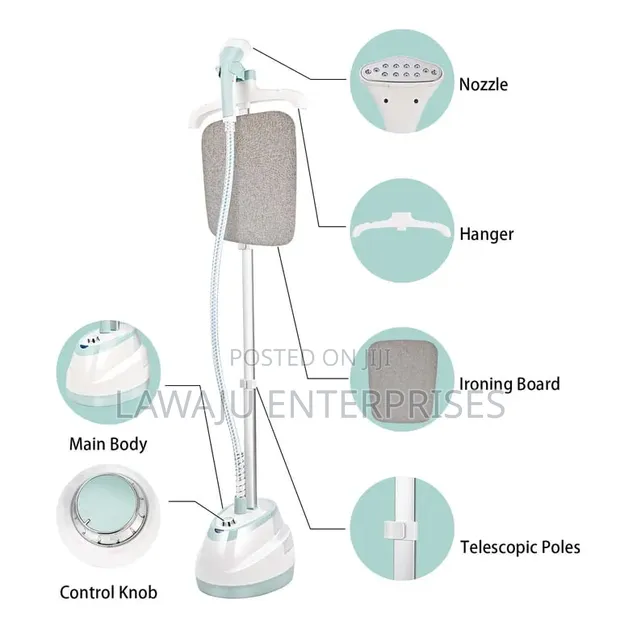Standing Garment Steamer, 2000W, Blue - 1