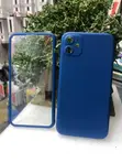 Blue Silicone Mobile Phone Back Cover with Screen Protector - 1