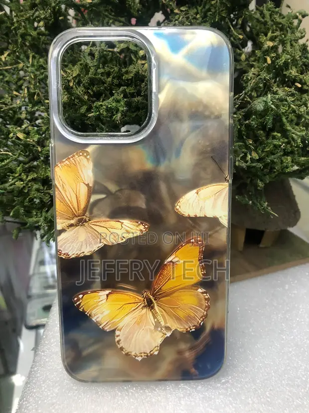 Clear Silicone iPhone Case - Water Ripple Yellow Butterfly - 1