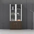 Half Glass Wooden Bookcase - 4