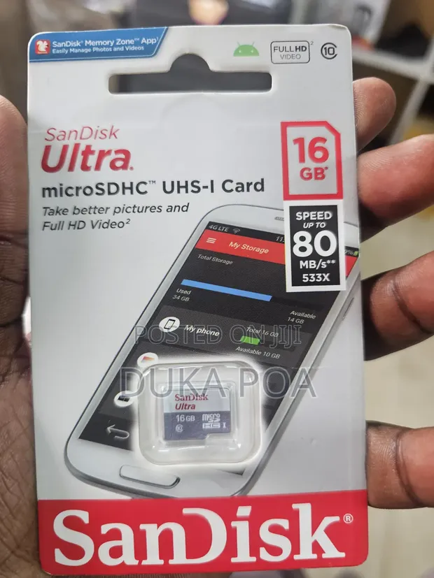 Sandisk 16GB Memory Card Class 10 - 1