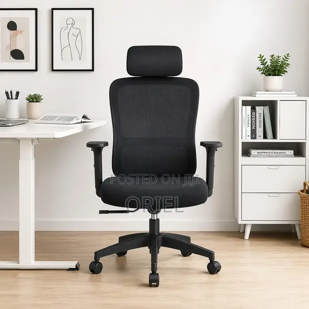Ergonomic Mesh Office Chair - Black - 1