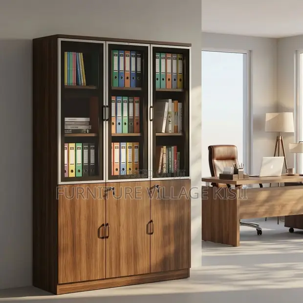 3-Door Wooden Filing Cabinet - 1
