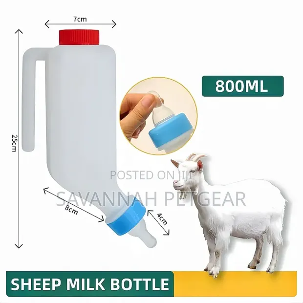 800ml Plastic Suspended Milk Feeding Bottle with Handle for Lambs, Goats - 1
