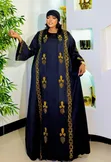 2-in-1 Luxury Navy Blue Gold Abaya/Kaftan - 1