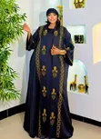 2-in-1 Luxury Navy Blue Gold Abaya/Kaftan - 2