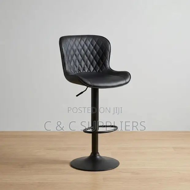 Height Adjustable Kitchen Stool - Black - 1