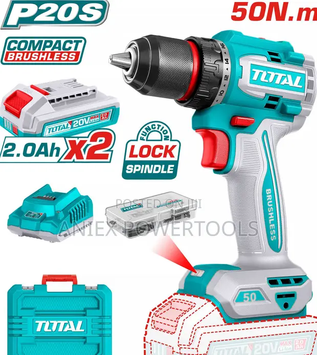 Total TDLI205062 Compact Brushless Cordless Drill 55Nm - 1