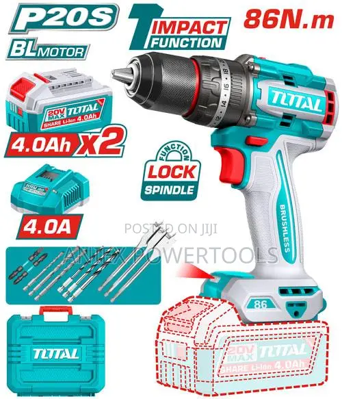 Total TIDLI208682 Brushless Cordless Impact Drill 86Nm - 1