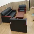 5-Seater Executive Visitor's Sofa Set - Black Leather - 2