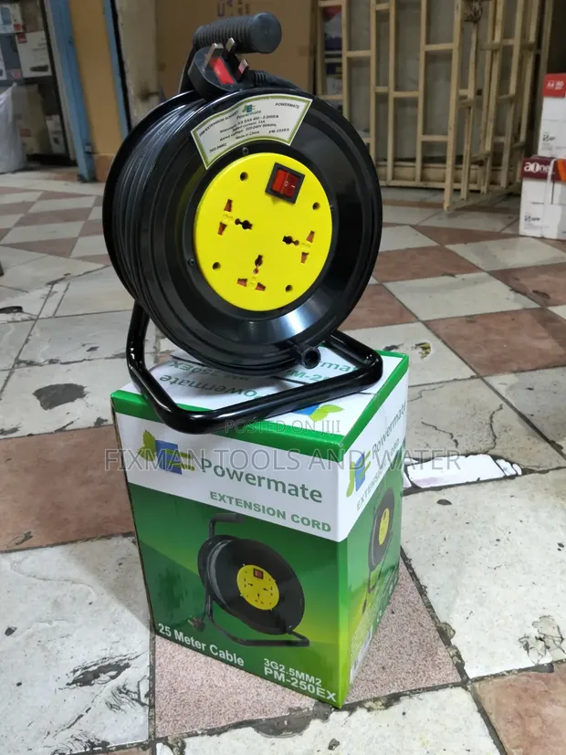 Powermate High Current Extension Cable Reel 2.5mm 25m with Circuit Breaker - 1