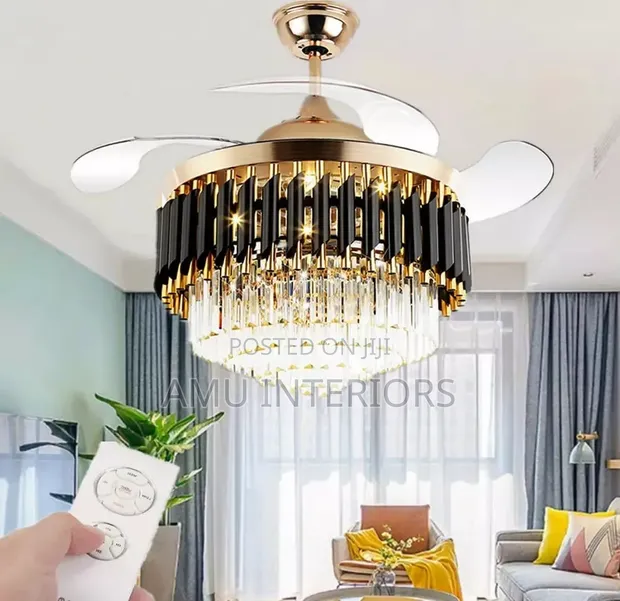 Crystal Chandelier with 42" Fan - 1