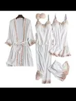 5 Pc Silk Pajama Set - Medium to 3XL - 1