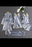 5 Pc Silk Pajama Set - Medium to 3XL - 2