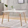 Spacious Rectangular Dining Table - White Wood Finish - 1