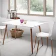 Spacious Rectangular Dining Table - White Wood Finish - 5