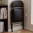 Black Leather Foldable Office Chair - 1