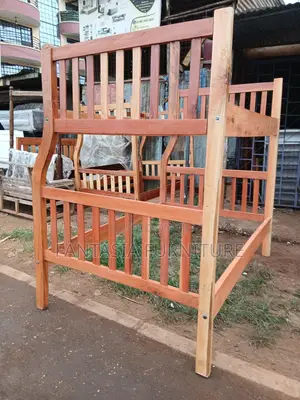 3.5x6 & 4x6 Mahogany-Finish Wood Bunk Bed