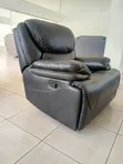 Luxury Single Seater Recliner Sofa - Black Leather - 2